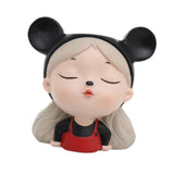 Maxbell Girl Face Flower Pot Gift Cute Resin Planter for Bookshelf Living Room Style B