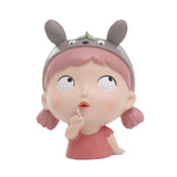 Maxbell Girl Face Flower Pot Gift Cute Resin Planter for Bookshelf Living Room Style C