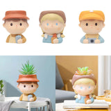 Maxbell Cute Resin Planter Gift Home Decor Girl Flower Pot for Patio Shelf Farmhouse Drink