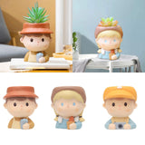 Maxbell Cute Resin Planter Gift Home Decor Girl Flower Pot for Patio Shelf Farmhouse Drink