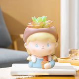 Maxbell Cute Resin Planter Gift Home Decor Girl Flower Pot for Patio Shelf Farmhouse French Bread