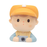 Maxbell Cute Resin Planter Gift Home Decor Girl Flower Pot for Patio Shelf Farmhouse Camera