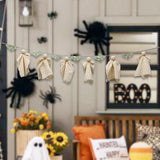 Maxbell Pre Installed Halloween Party Decoration Ghost and Bat Bunting Garland for Door