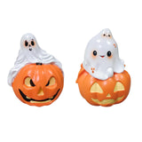 Maxbell Halloween Couple Ghost Figurine Resin Statue for Table Halloween Party Shelf Boy