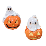 Maxbell Halloween Couple Ghost Figurine Resin Statue for Table Halloween Party Shelf Boy
