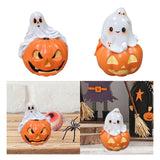 Maxbell Halloween Couple Ghost Figurine Resin Statue for Table Halloween Party Shelf Boy