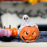 Maxbell Halloween Couple Ghost Figurine Resin Statue for Table Halloween Party Shelf Boy