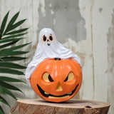 Maxbell Halloween Couple Ghost Figurine Resin Statue for Table Halloween Party Shelf Boy