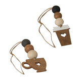 Maxbell 2 Pieces Mini Coffee Cup Dangle Charms Lovely Dangle Pendant Charms for Gift