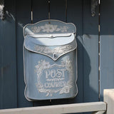 Maxbell Embossed Wall Mailbox Dropbox Garden Street Porch Farmhouse Hanging Post Box Blue