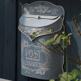 Maxbell Embossed Wall Mailbox Dropbox Garden Street Porch Farmhouse Hanging Post Box Blue