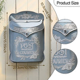 Maxbell Embossed Wall Mailbox Dropbox Garden Street Porch Farmhouse Hanging Post Box Blue