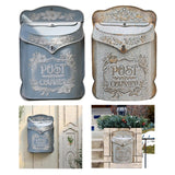 Maxbell Embossed Wall Mailbox Dropbox Garden Street Porch Farmhouse Hanging Post Box Blue