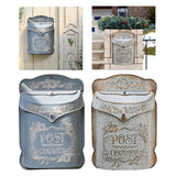 Maxbell Embossed Wall Mailbox Dropbox Garden Street Porch Farmhouse Hanging Post Box Blue