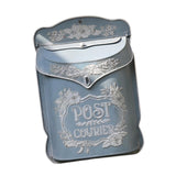 Maxbell Embossed Wall Mailbox Dropbox Garden Street Porch Farmhouse Hanging Post Box Blue