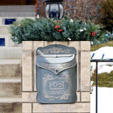 Maxbell Embossed Wall Mailbox Dropbox Garden Street Porch Farmhouse Hanging Post Box Blue