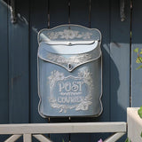 Maxbell Embossed Wall Mailbox Dropbox Garden Street Porch Farmhouse Hanging Post Box Blue
