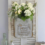 Maxbell Embossed Wall Mailbox Dropbox Garden Street Porch Farmhouse Hanging Post Box Retro Gray