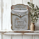 Maxbell Embossed Wall Mailbox Dropbox Garden Street Porch Farmhouse Hanging Post Box Retro Gray