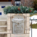 Maxbell Embossed Wall Mailbox Dropbox Garden Street Porch Farmhouse Hanging Post Box Retro Gray