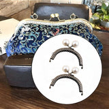Maxbell 2 Pieces Kiss Lock Frame Retro Purse Clasp Frame for Wallet Fabrics Bag 8.5cm