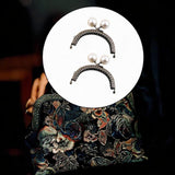 Maxbell 2 Pieces Kiss Lock Frame Retro Purse Clasp Frame for Wallet Fabrics Bag 8.5cm