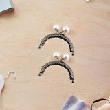 Maxbell 2 Pieces Kiss Lock Frame Retro Purse Clasp Frame for Wallet Fabrics Bag 8.5cm