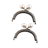 Maxbell 2 Pieces Kiss Lock Frame Retro Purse Clasp Frame for Wallet Fabrics Bag 8.5cm