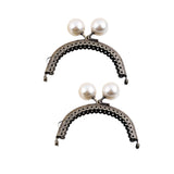 Maxbell 2 Pieces Kiss Lock Frame Retro Purse Clasp Frame for Wallet Fabrics Bag 8.5cm