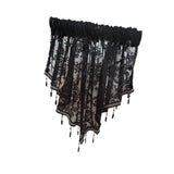 Maxbell Beaded Window Valance Home Decoration with Beads for Living Room Cafe Summer Black