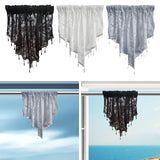 Maxbell Beaded Window Valance Home Decoration with Beads for Living Room Cafe Summer Black