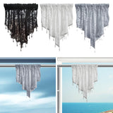 Maxbell Beaded Window Valance Home Decoration with Beads for Living Room Cafe Summer Black