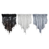 Maxbell Beaded Window Valance Home Decoration with Beads for Living Room Cafe Summer Black