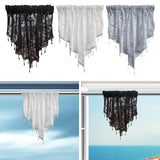 Maxbell Beaded Window Valance Home Decoration with Beads for Living Room Cafe Summer Black