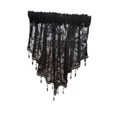 Maxbell Beaded Window Valance Home Decoration with Beads for Living Room Cafe Summer Black