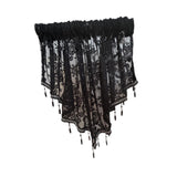Maxbell Beaded Window Valance Home Decoration with Beads for Living Room Cafe Summer Black