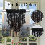 Maxbell Beaded Window Valance Home Decoration with Beads for Living Room Cafe Summer Black