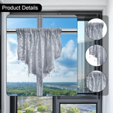 Maxbell Beaded Window Valance Home Decoration with Beads for Living Room Cafe Summer Gray