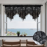 Maxbell Beaded Window Valance Home Decoration with Beads for Living Room Cafe Summer Gray