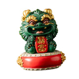 Maxbell Chinese Kirin Statue Ornament Miniature Figurine for Tabletop Desktop Office Wealth with Base