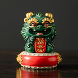 Maxbell Chinese Kirin Statue Ornament Miniature Figurine for Tabletop Desktop Office Wealth with Base