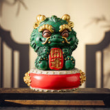 Maxbell Chinese Kirin Statue Ornament Miniature Figurine for Tabletop Desktop Office Luck with Base