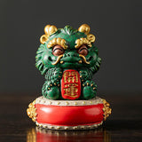 Maxbell Chinese Kirin Statue Ornament Miniature Figurine for Tabletop Desktop Office Luck with Base