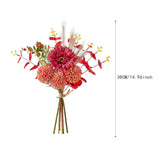 Maxbell Artificial Flowers Bouquet Photo Props Faux Plant for Kitchen Outside Summer Red