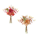 Maxbell Artificial Flowers Bouquet Photo Props Faux Plant for Kitchen Outside Summer Red
