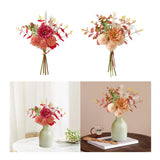 Maxbell Artificial Flowers Bouquet Photo Props Faux Plant for Kitchen Outside Summer Red