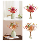 Maxbell Artificial Flowers Bouquet Photo Props Faux Plant for Kitchen Outside Summer Red