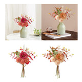 Maxbell Artificial Flowers Bouquet Photo Props Faux Plant for Kitchen Outside Summer Red