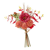 Maxbell Artificial Flowers Bouquet Photo Props Faux Plant for Kitchen Outside Summer Red