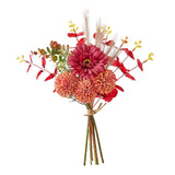 Maxbell Artificial Flowers Bouquet Photo Props Faux Plant for Kitchen Outside Summer Red